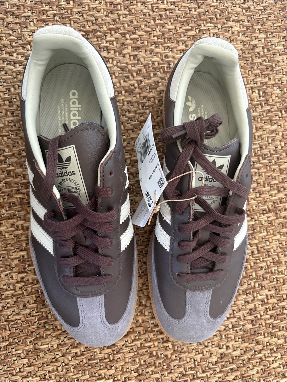 New - Adidas Samba OG Brown & White & Clay Grey